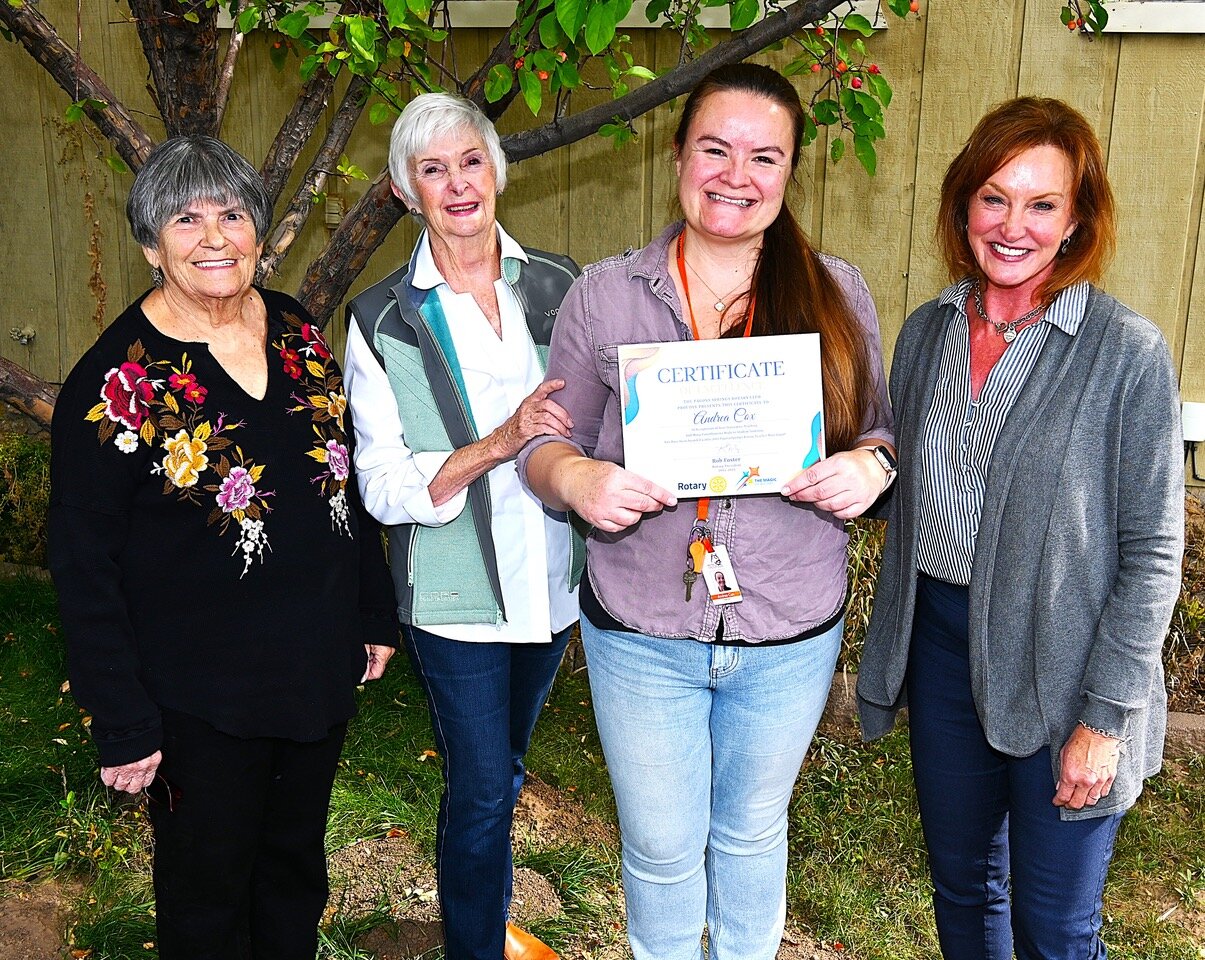 Valor Academy was one of seven schools with teachers who were awarded teacher mini grants by the Rotary Club of Pagosa Springs. Pictured are Melanie Garrett, CiCi Stuart, Andrea Cox and Director Kate Fuller.